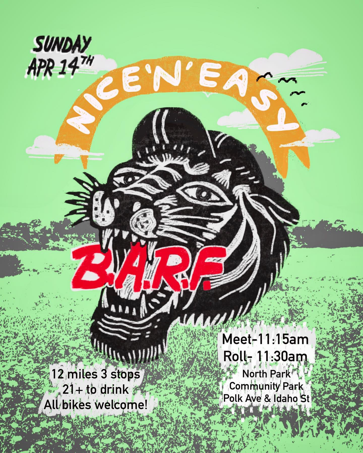 A collaboration with B.A.R.F (Bikes Are Really Fun). They know best on how to put fun between the legs so we look forward to our FIRST colab with them on Morley field, all bikes welcome to participate. 
