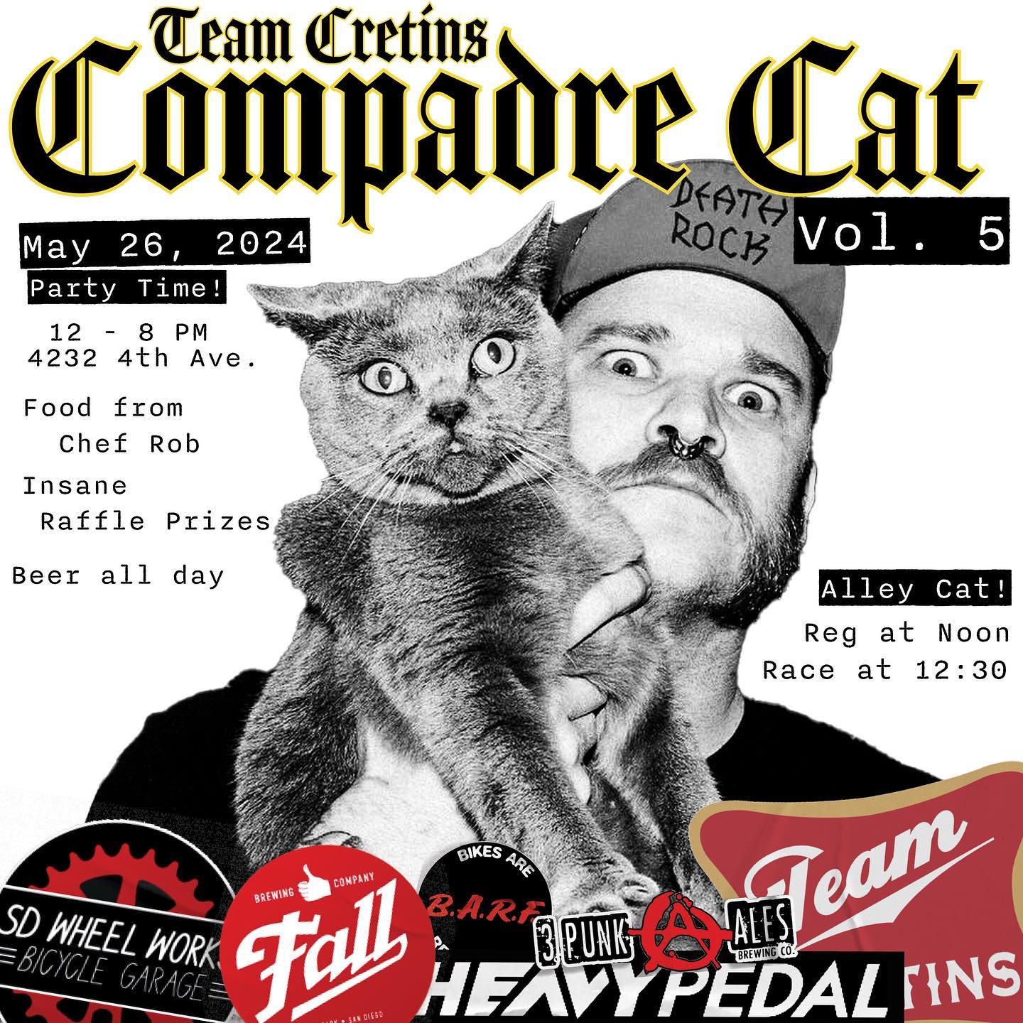 Compadre Cat 5, a Team Cretins Fundraiser + Team Alley Cat, Presented by B.A.R.F.