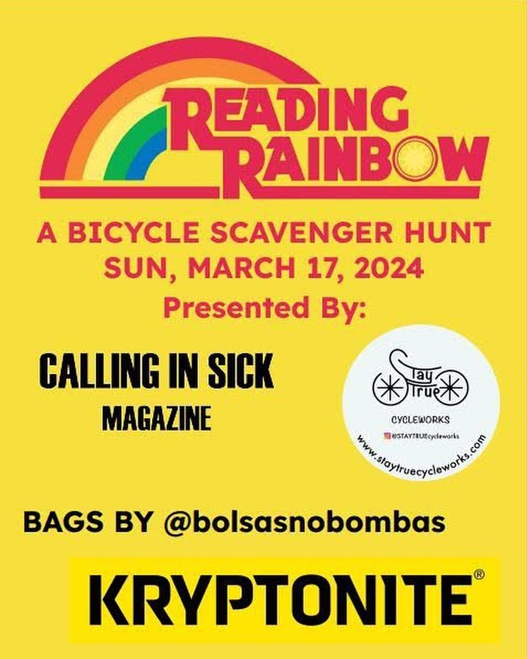 Sunday, March 17th! A casual, competitive scavenger hunt starting at Trolley Barn Park and ending at Ward Canyon Park (normal heights). Suitable for any bike and speed. You can go solo or team up with friends to find all the places on the scavenger hunt.